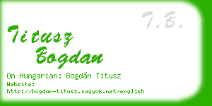 titusz bogdan business card